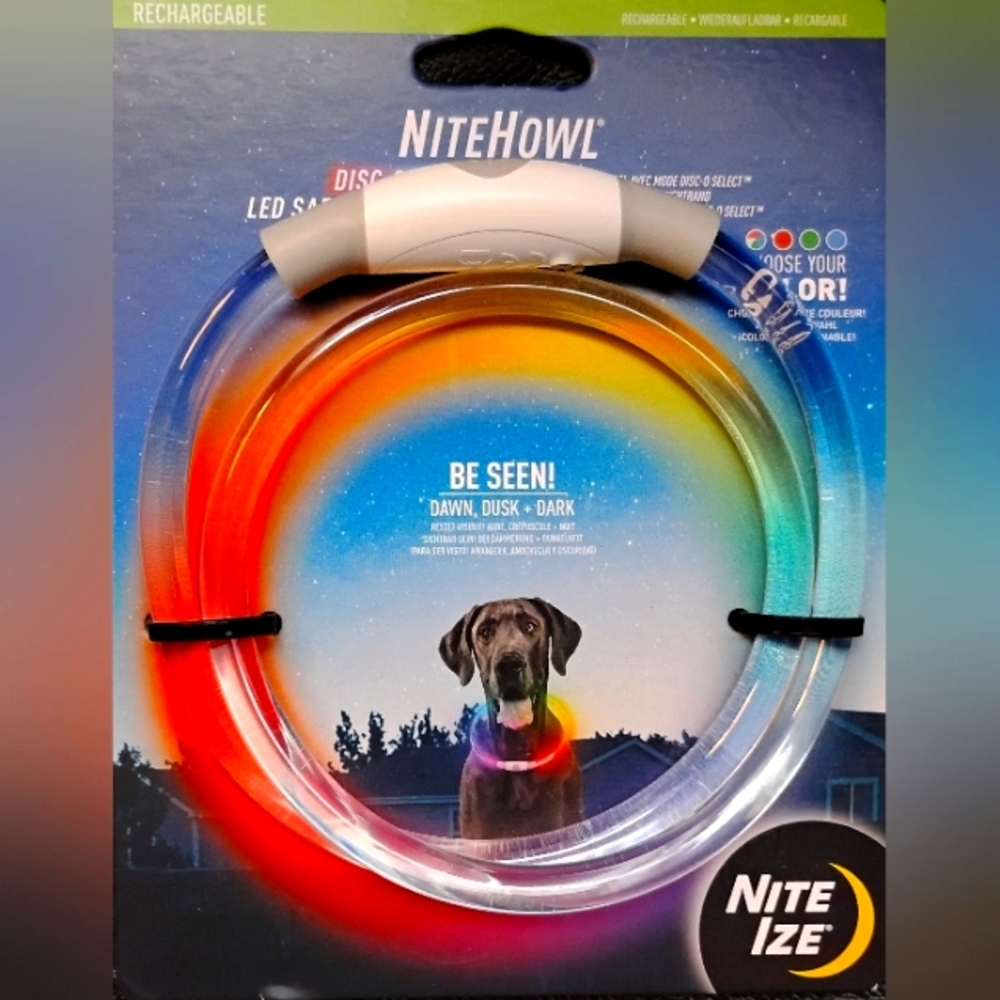 NWT's NiteHowl LED Safety Necklace - Red, Blue, Green